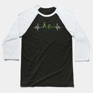 Heartbeat Mental Health Awareness, Green Ribbon Baseball T-Shirt